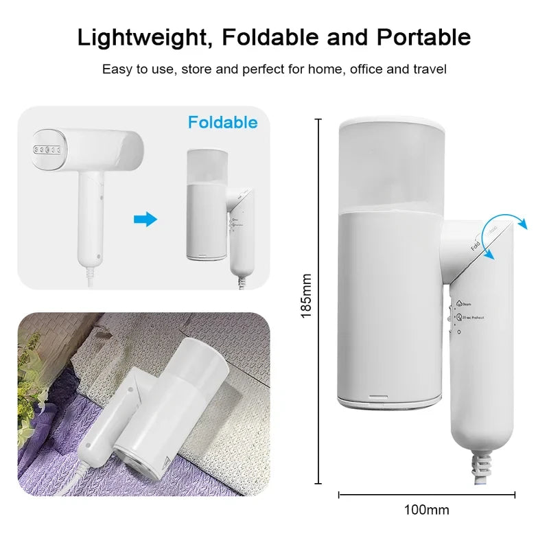 New Handheld Garment Steamer Foldable Portable Clothes Ironing Machine for Home Travel Electric Garment Hanging Steam Iron